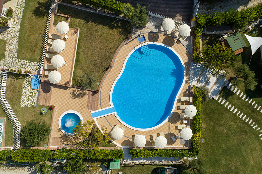 Pool view at Hotel Le Cave in Sirolo